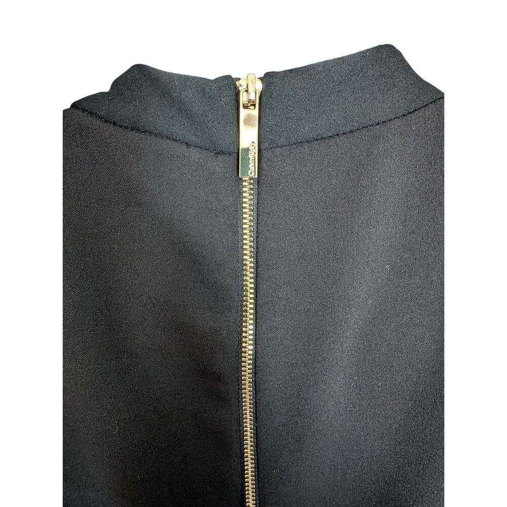 Calvin Klein Women’s Sheath Dress Black Sleeveless Mock Neck Bow Back Zip 14 - Picture 7 of 8
